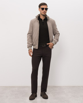 Stefano Ricci Black wool, silk and cashmere patterned jumper KE08021P30E26371