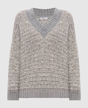 Peserico Gray alpaca wool pullover S99405F039283G