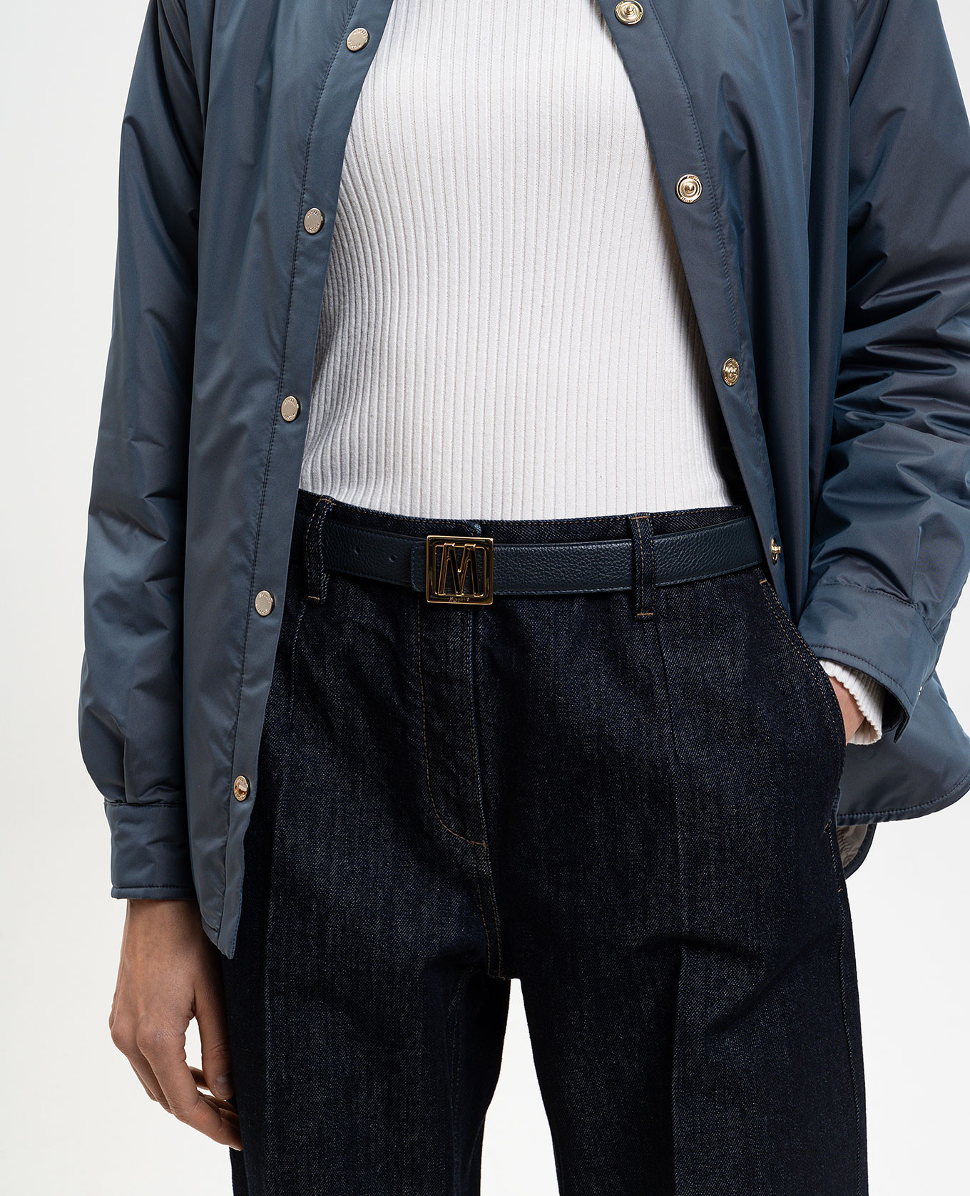 

ELYDE reversible leather belt MooRER, Blue