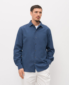 Agnona Blue shirt with silk TD07U1NU2084