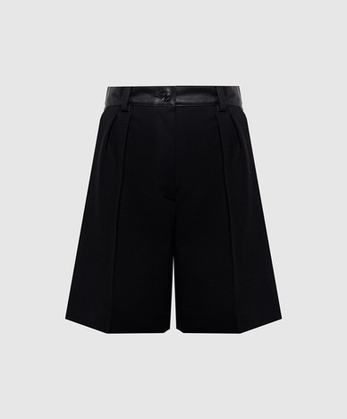 Black ARGENTO wool shorts