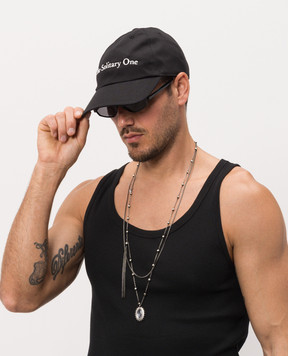 Ann Demeulemeester Black cap with embroidered inscription B0014153FA709