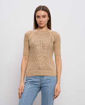 Ermanno Scervino Beige top with crystals D485L317CTYLE
