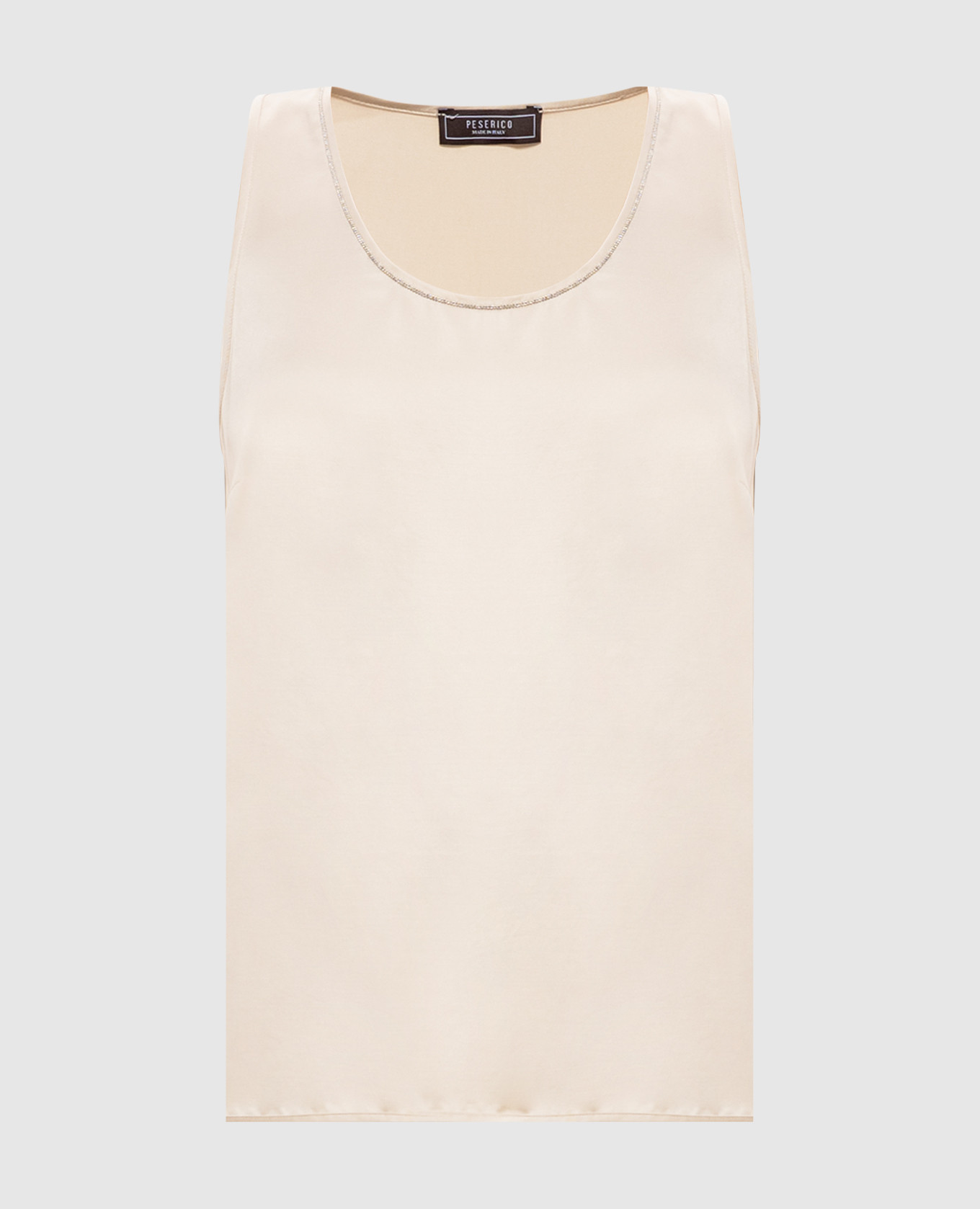 Beige top with monil chain Peserico