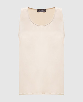 Peserico Beige top with monil chain E0844106638