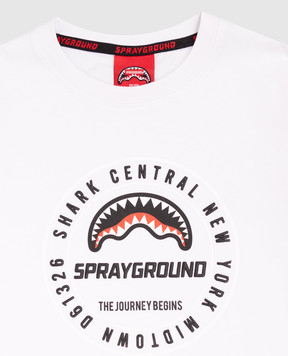 Sprayground Children's white T-shirt with logo print SPY1485WHT