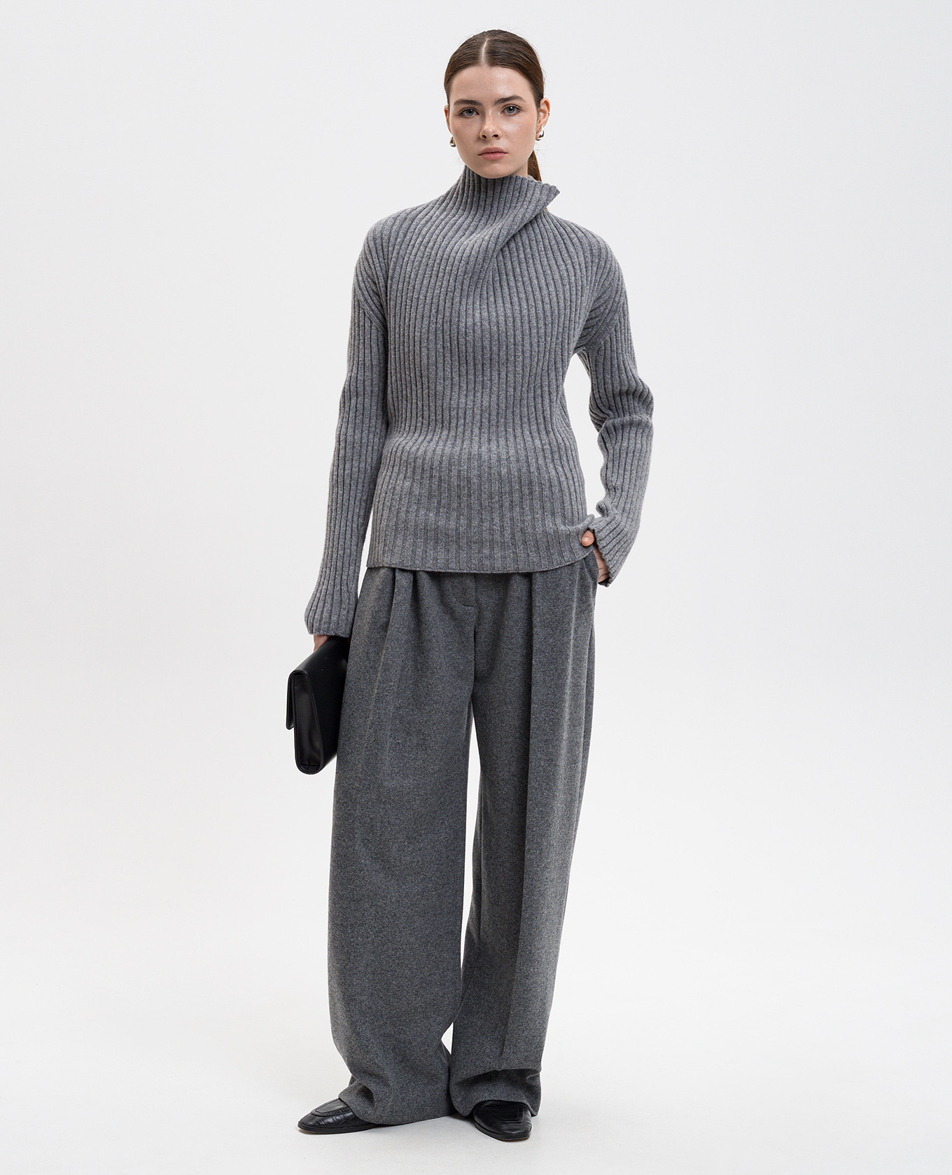 

Grey wool sweater with logo Victoria Beckham