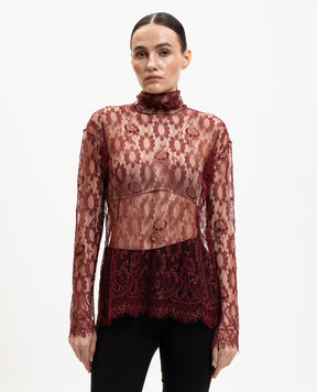 Dolce&Gabbana Burgundy lace top F7BV7TILMDL