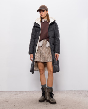Brunello Cucinelli Gray down jacket with wool MD0029607