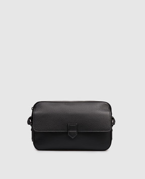 Canali Black leather bag with embossed logo NA00226P326130