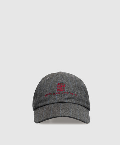 Gray striped wool cap