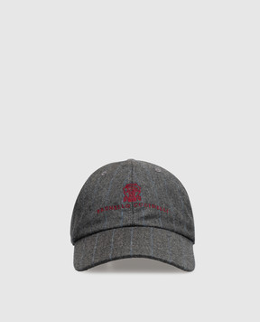 Brunello Cucinelli Gray striped wool cap MV4419850