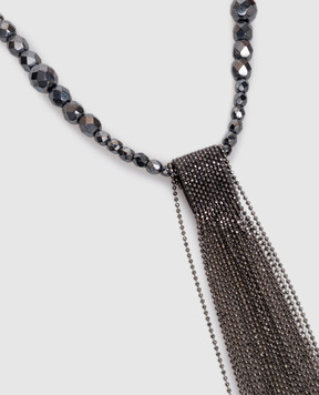 Peserico Gray necklace with monil chain A35533C0CC905
