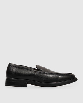 Doucal's Black leather loafers DU3491MARCUT287