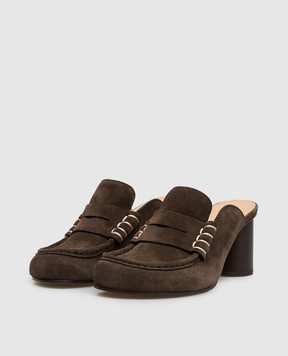 JW Anderson Brown Suede Loafer Mules PU0037LA0364