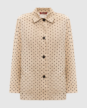 Max Mara Brown polka dot linen shirt MSTPANINO