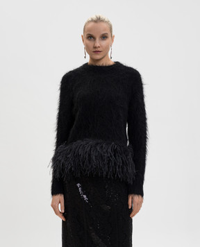 16Arlington Dovico black alpaca and feather sweater K126SS2601