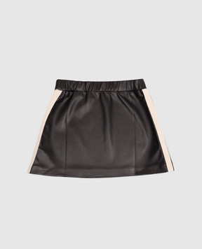 Palm Angels Children's black skirt with branded ribbon F6PAJGSK167