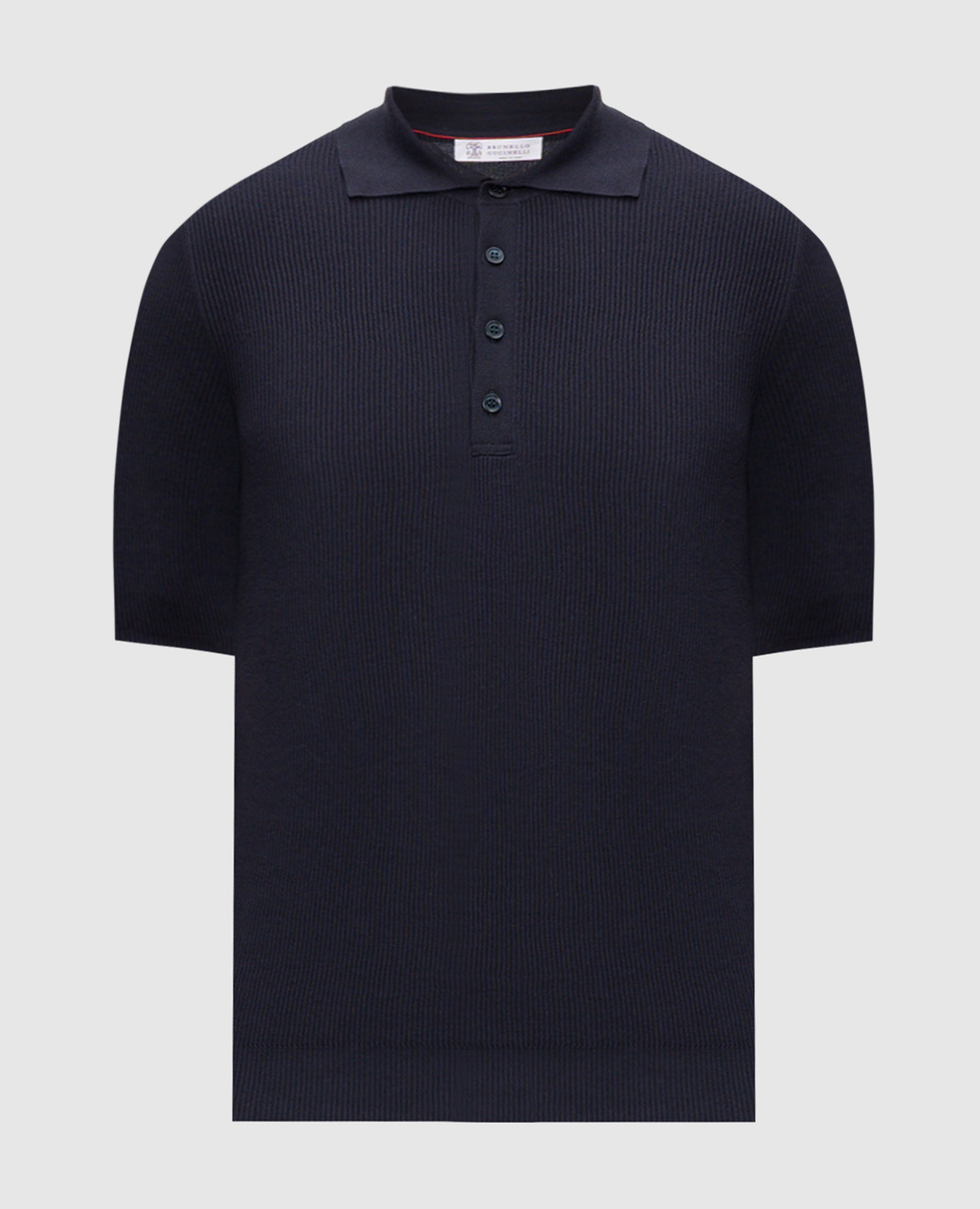 Blue ribbed polo shirt
