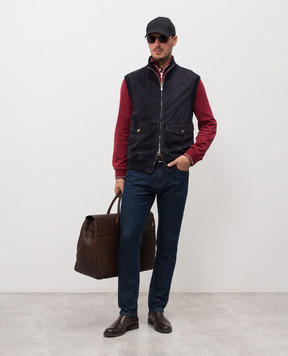 Brunello Cucinelli Blue suede vest MPCLF2079
