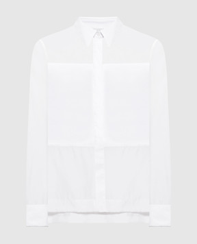 Peserico White silk shirt with monil chain A06045A8372