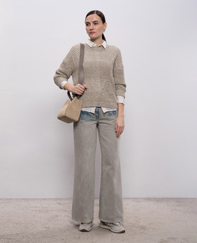 Peserico Beige linen sweater S99125F0309322