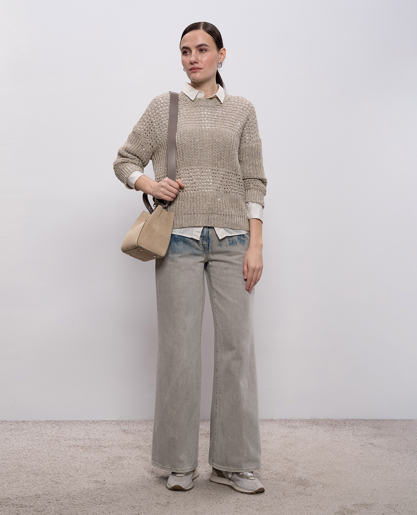 Beige linen sweater Peserico 2