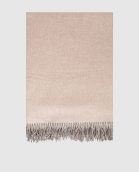 Brunello Cucinelli Double-sided silk plaid with fringe MPAG90133L