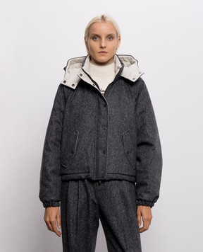 Brunello Cucinelli Gray down jacket with wool MD0023657