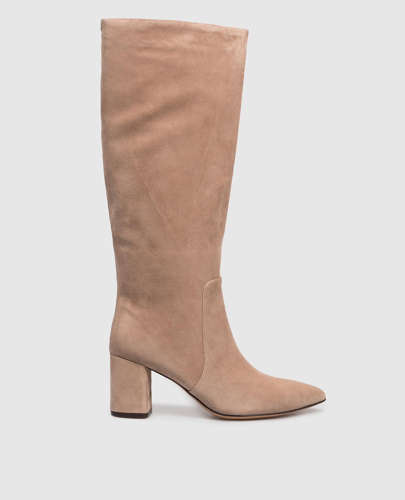 

Beige suede boots with logo Twinset