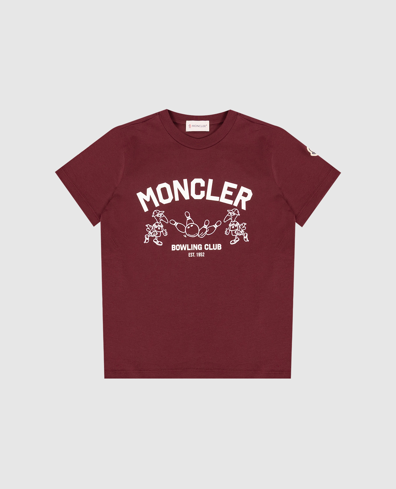 Children's burgundy T-shirt with branded embroidery