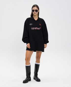 Off-White Black dress with logo 2DF002F25FLE001