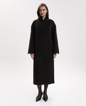 Loulou de Saison Brown double-breasted ARIS wool and cashmere coat ARIS