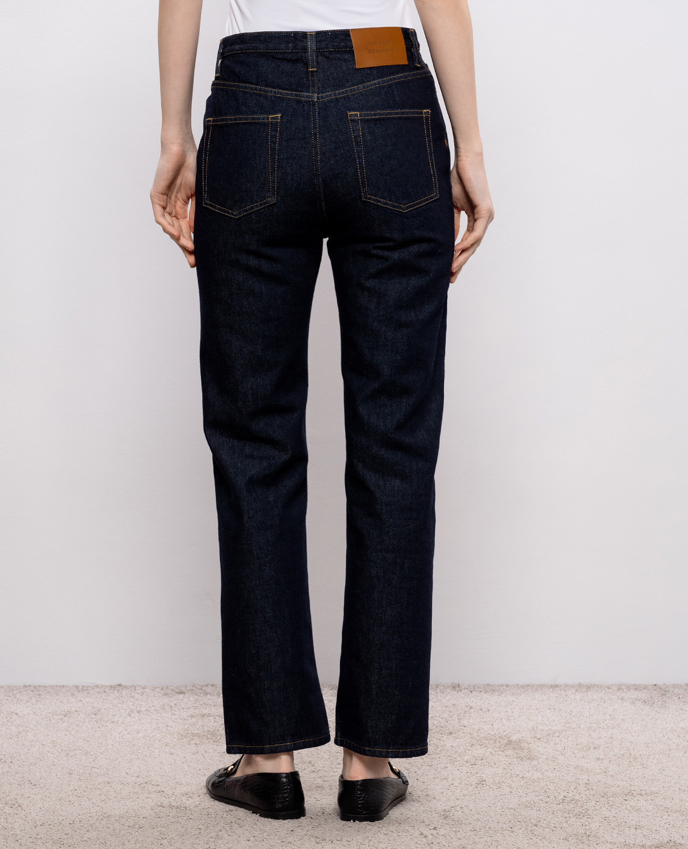 JUDE blue jeans with logo patch Loulou de Saison 4