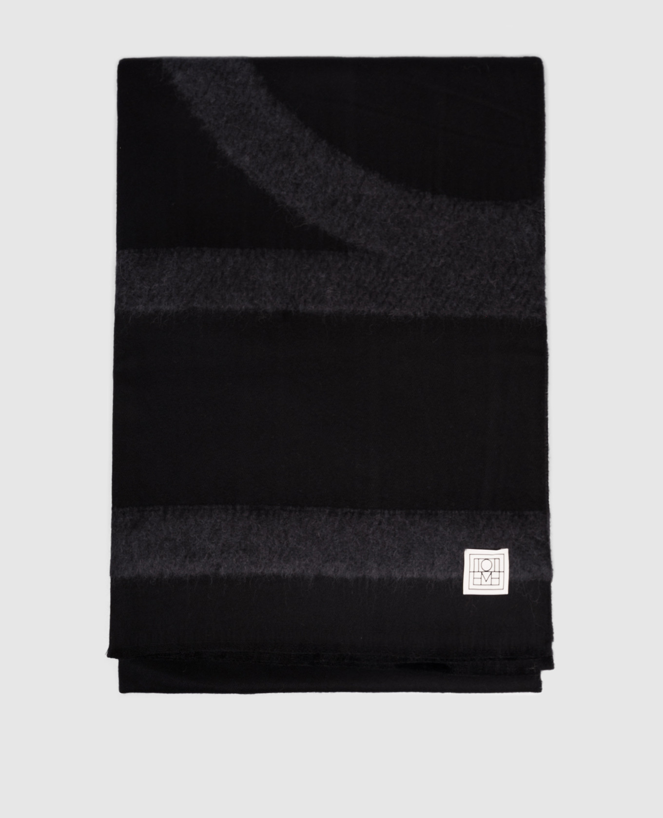 

Black alpaca wool scarf with logo Toteme