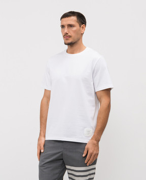 Thom Browne White T-shirt with logo MJS067A00042