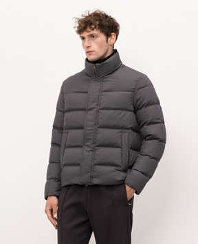 Herno Grey quilted down jacket with collar PI001019U12414Z