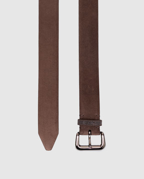 Brunello Cucinelli Brown suede belt with monil chain M0DELC33IP