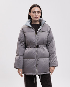 Be Florence Gray down jacket with embroidered emblem BE2618
