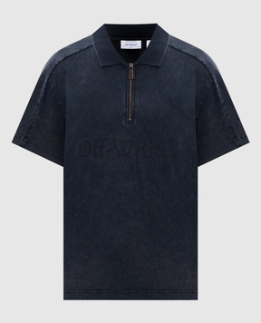 Off-White Blue polo shirt with logo print 44MAD00YS26J003