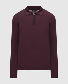 Stefano Ricci Purple wool, silk and cashmere polo with monogram KE08004P30E26374