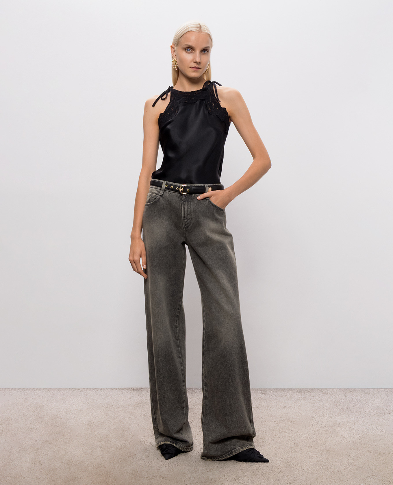 Black silk top Ermanno Scervino 2
