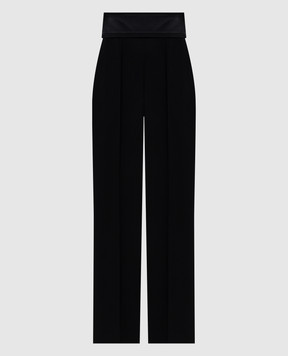 Alexander McQueen Black wool high-rise pants 846790QJAAC