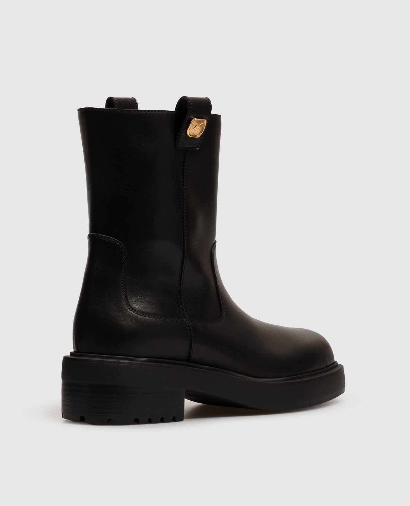 Black leather boots with branded patches Giuseppe Zanotti 3