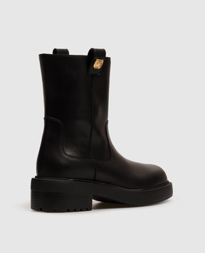 Giuseppe Zanotti Black leather boots with branded patches I670006