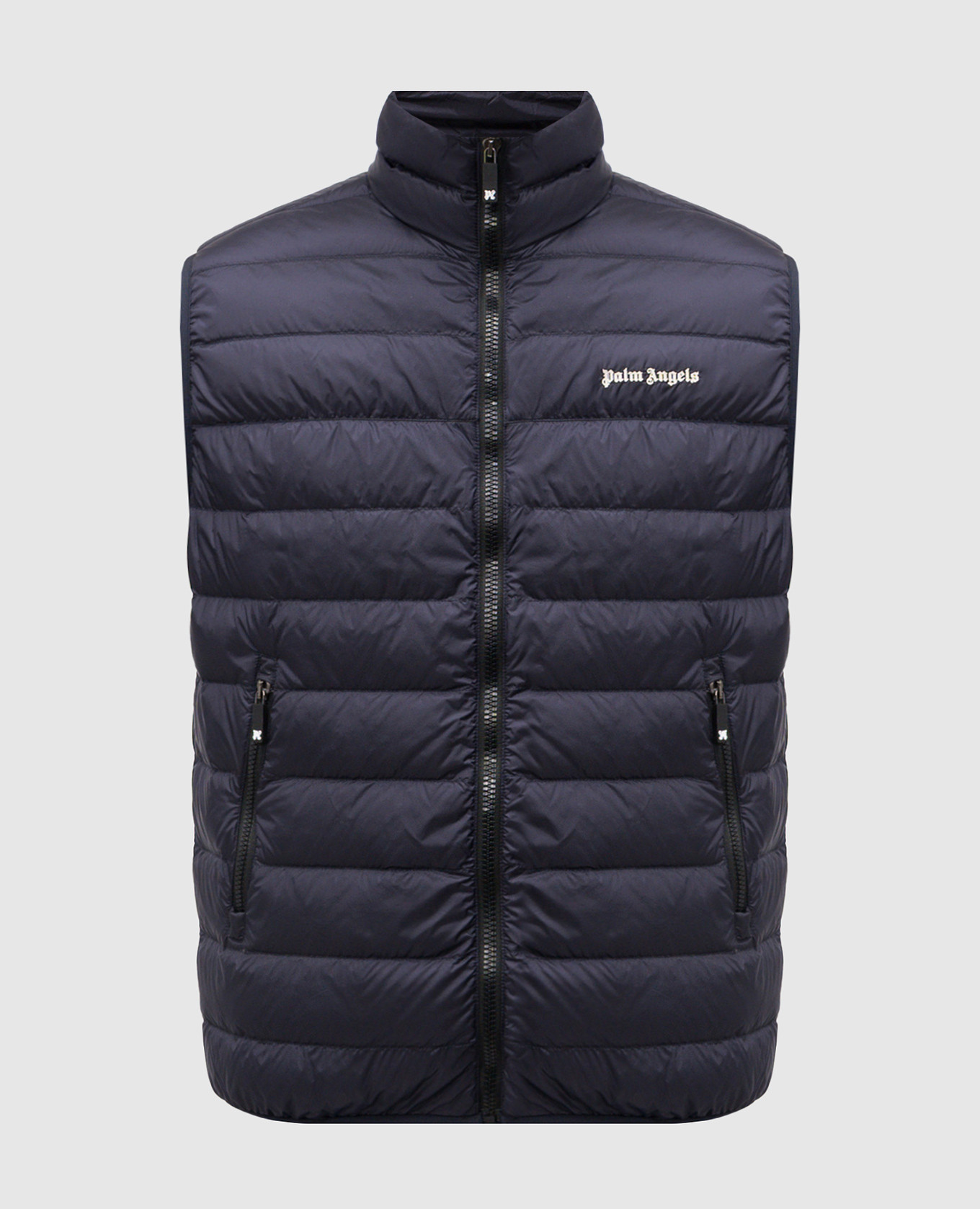 

Blue down vest with logo Palm Angels