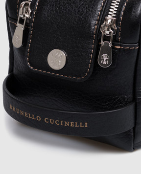 Brunello Cucinelli Black brown toiletry bag MWZIBU334