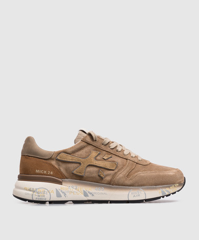 MICK brown sneakers with logo patch