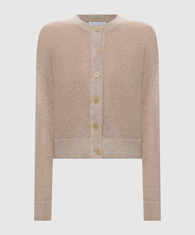 Beige cardigan with lurex
