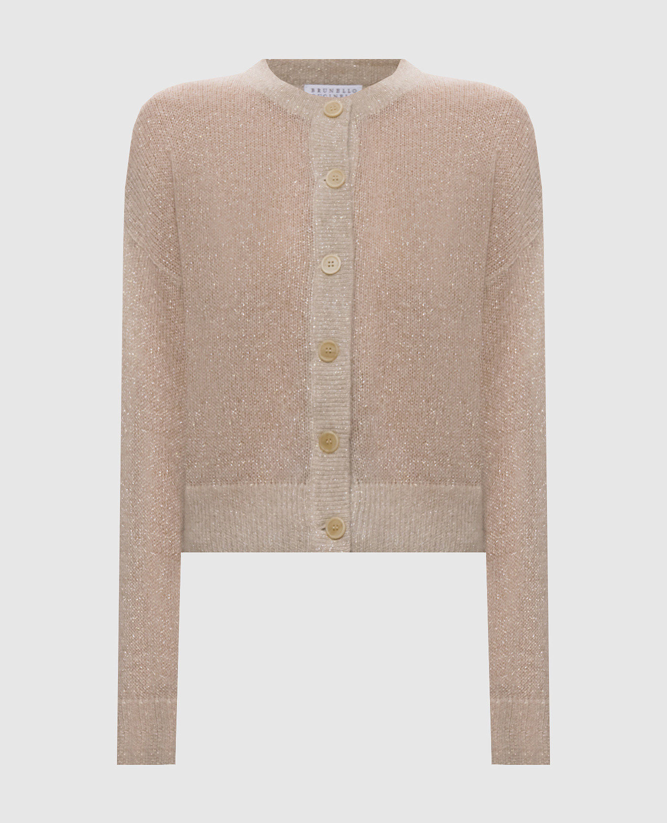 Beige cardigan with lurex Brunello Cucinelli